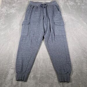 Outerknown Sweatpants Mens Medium Heathered Blue Gray Jaspe Tapered Fleece Cargo